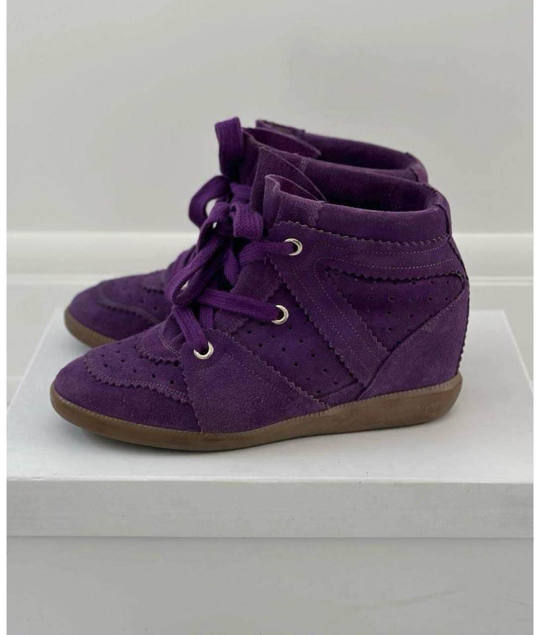 ISABEL MARANT Фиолетовые замшевые кеды, фото 5