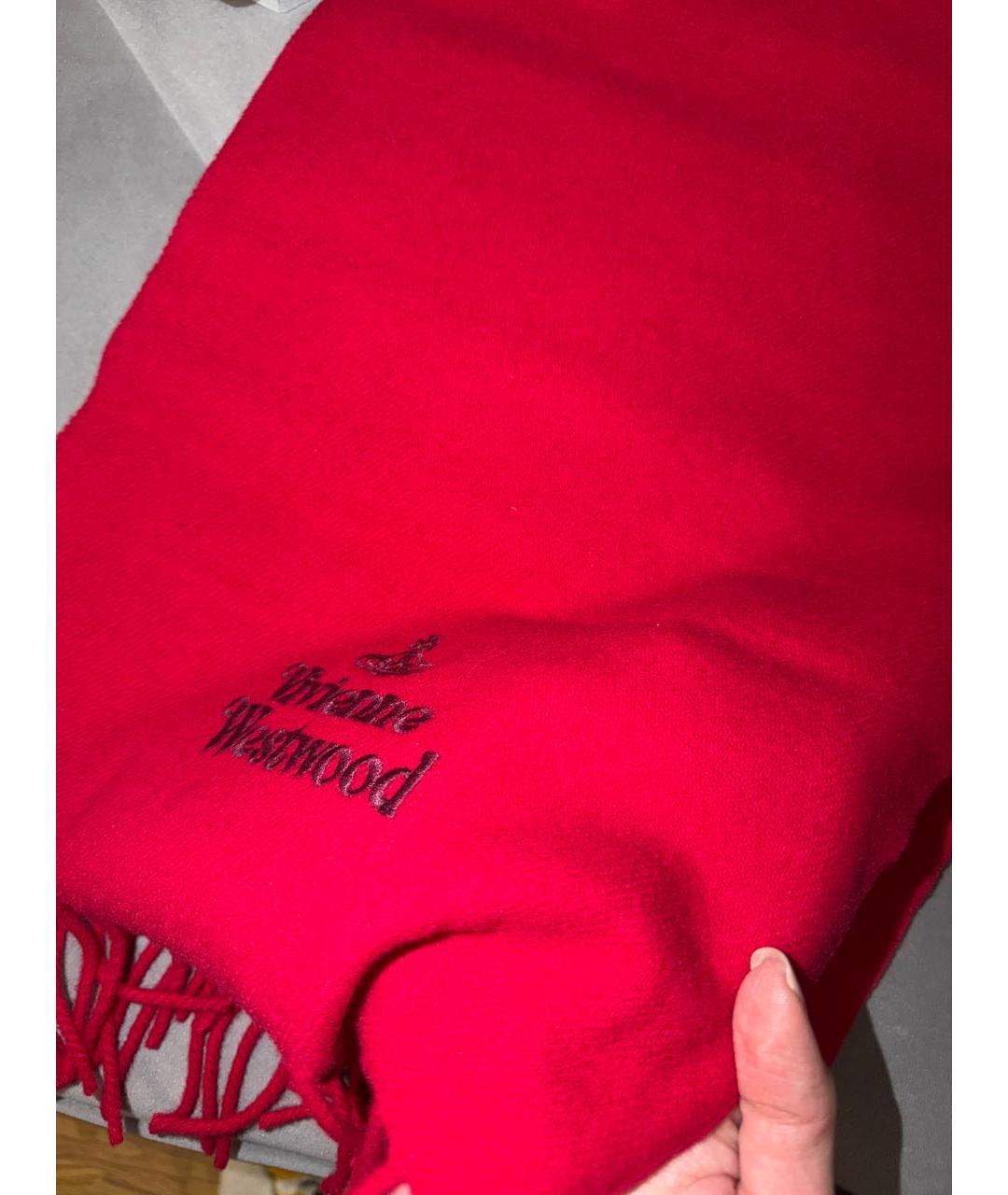 VIVIENNE WESTWOOD Красный шерстяной шарф, фото 5