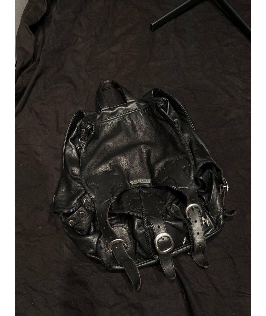 CHROME HEARTS Черный кожаный рюкзак, фото 8