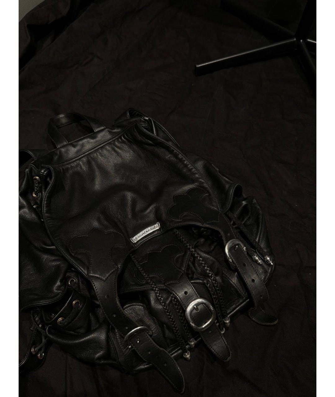 CHROME HEARTS Черный кожаный рюкзак, фото 2