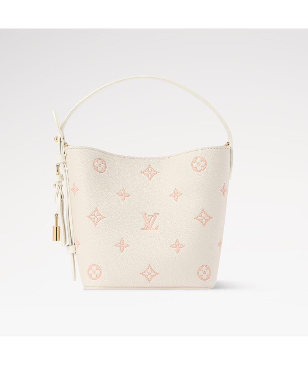 LOUIS VUITTON Белая кожаная сумка тоут, фото 4