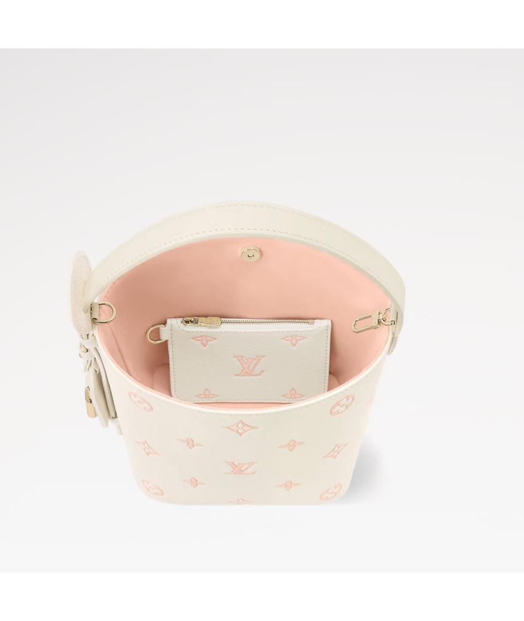 LOUIS VUITTON Белая кожаная сумка тоут, фото 3