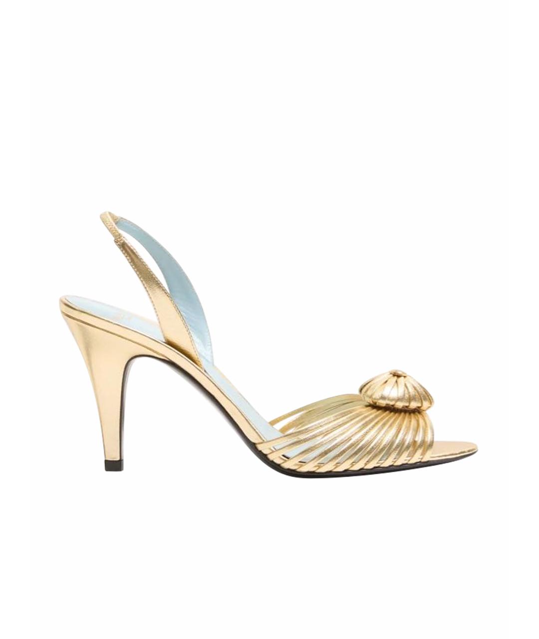 VALENTINO Золотые кожаные туфли, фото 1