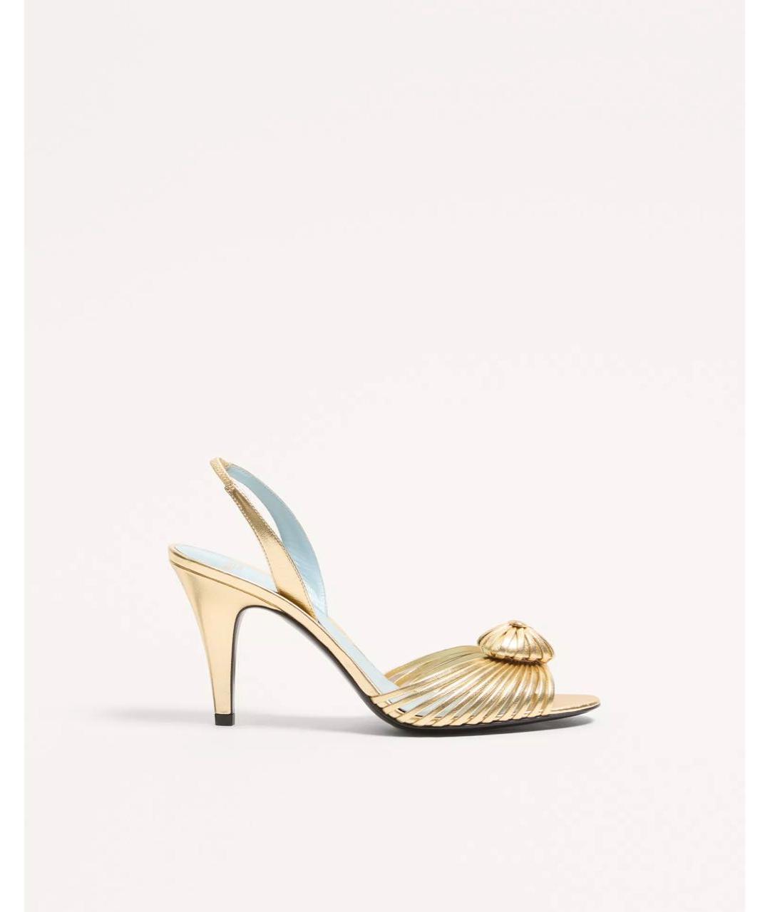 VALENTINO Золотые кожаные туфли, фото 5