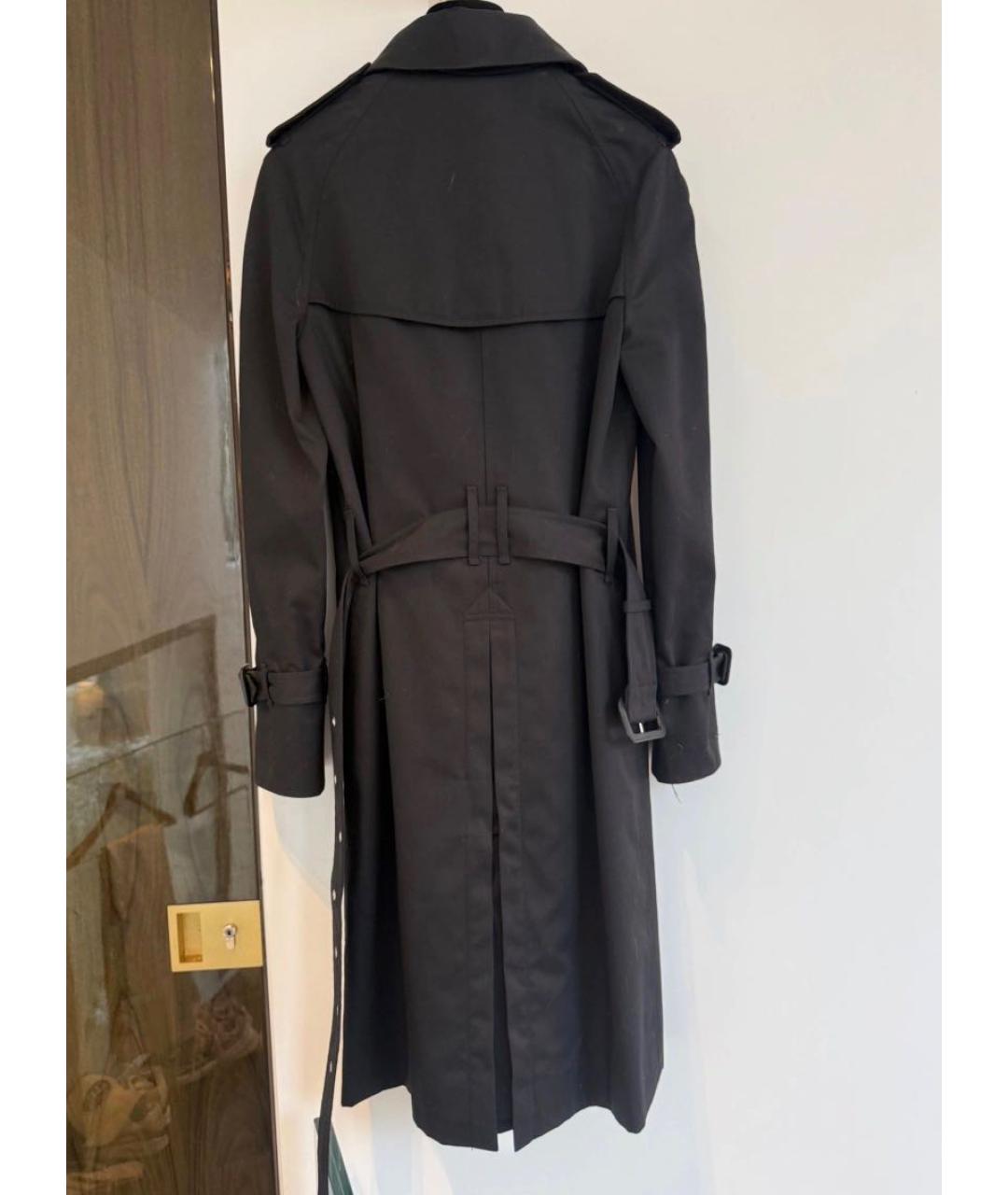 SAINT LAURENT Черный хлопковый тренч/плащ, фото 6