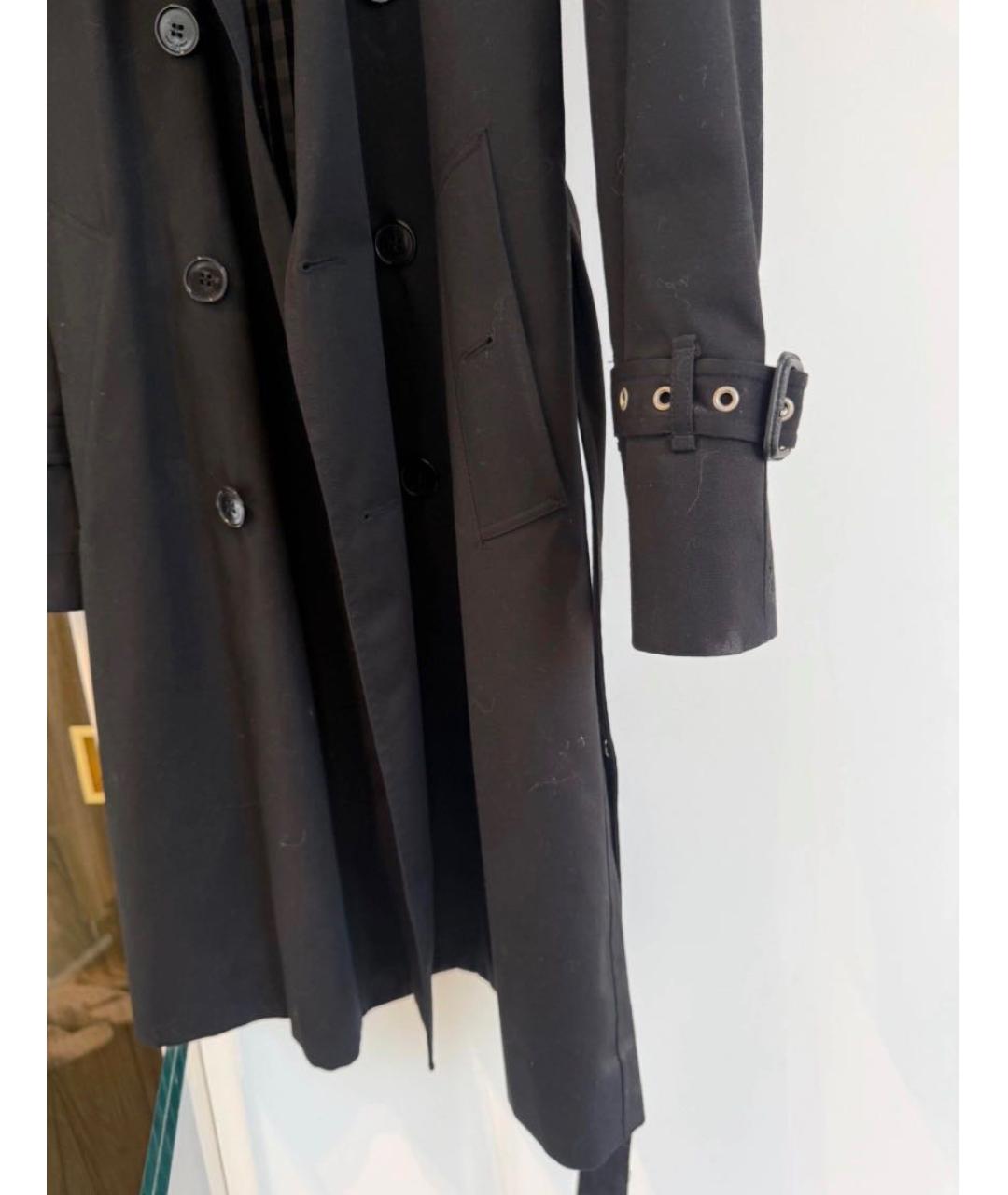 SAINT LAURENT Черный хлопковый тренч/плащ, фото 5