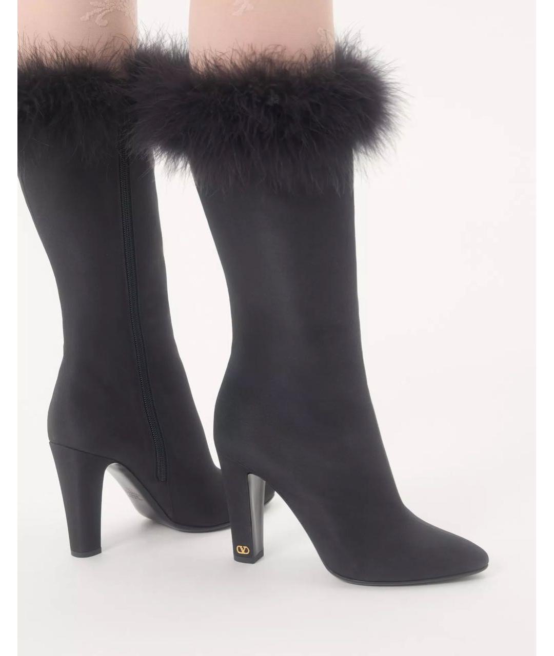 VALENTINO Черные кожаные сапоги, фото 2