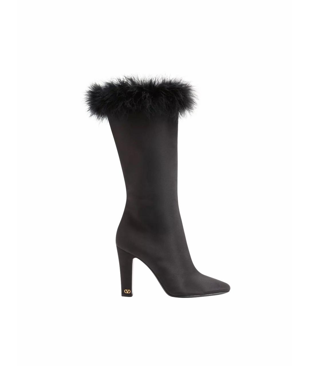 VALENTINO Черные кожаные сапоги, фото 1