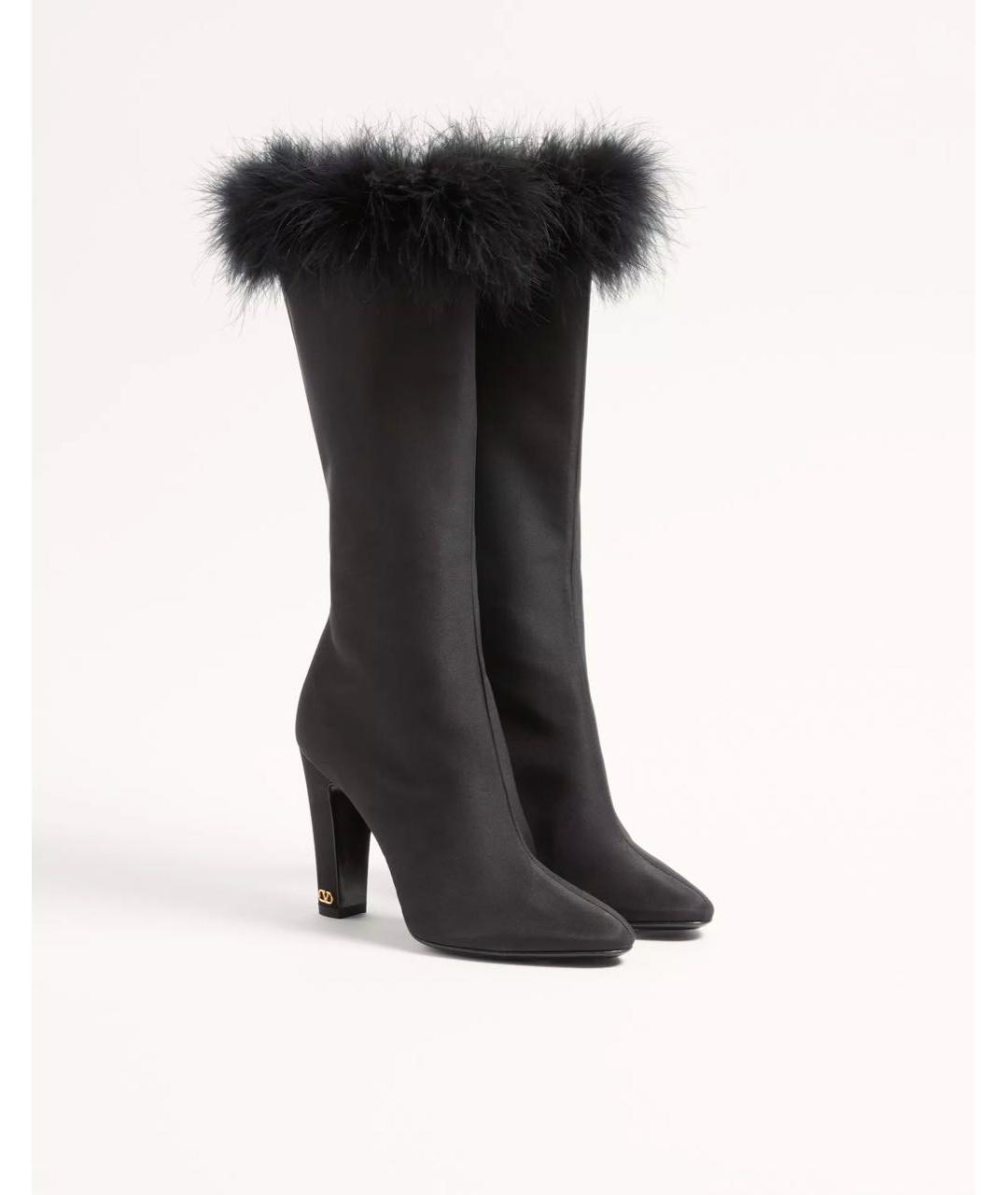 VALENTINO Черные кожаные сапоги, фото 3