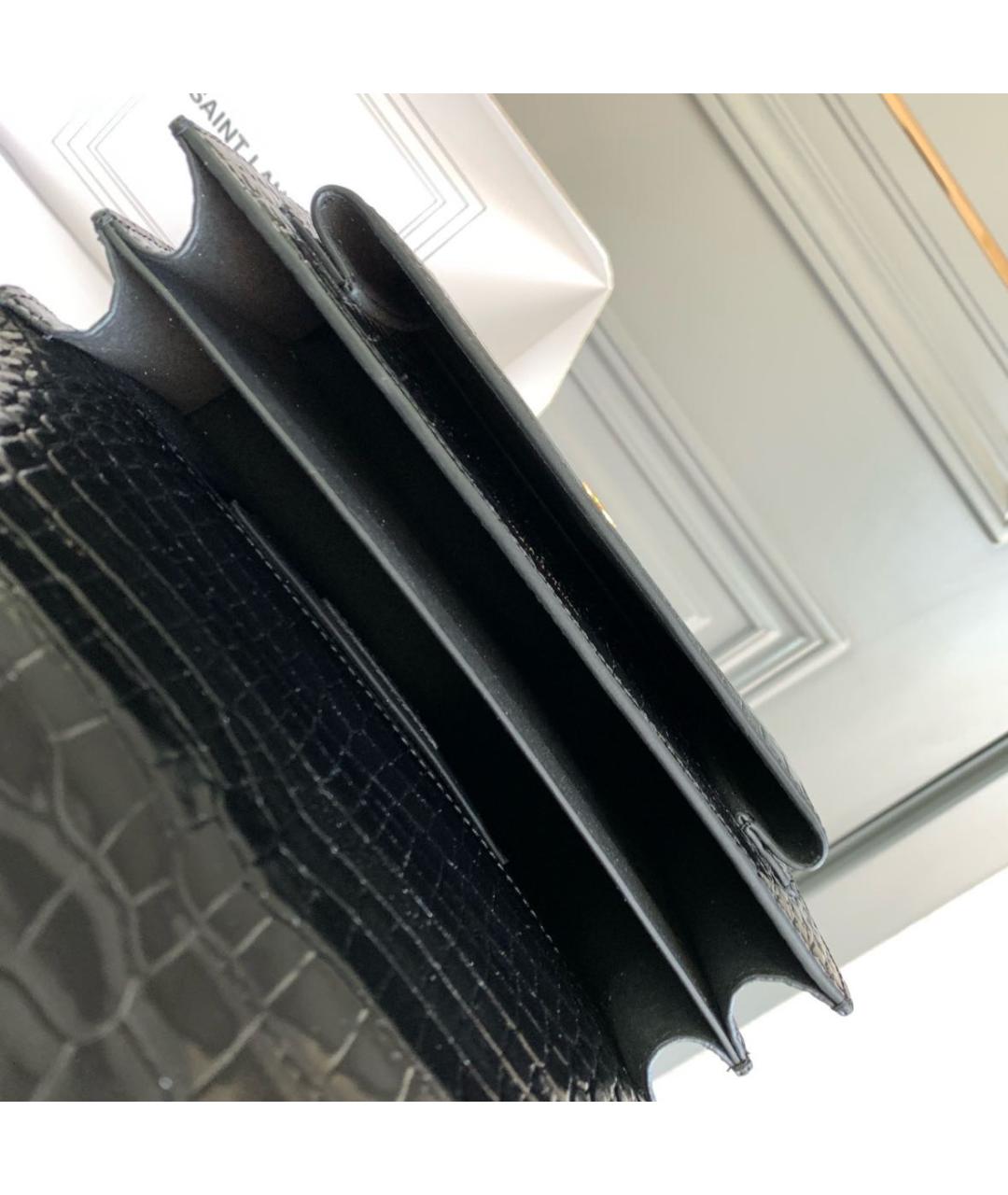 SAINT LAURENT Черная кожаная сумка через плечо, фото 4