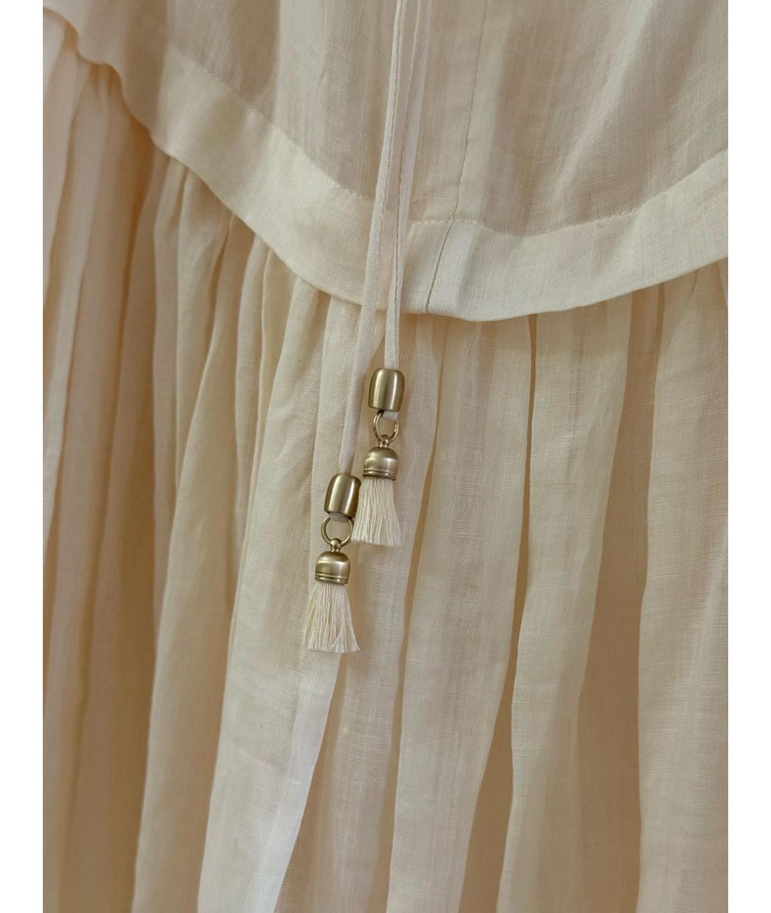 ZIMMERMANN Бежевое льняное повседневное платье, фото 7
