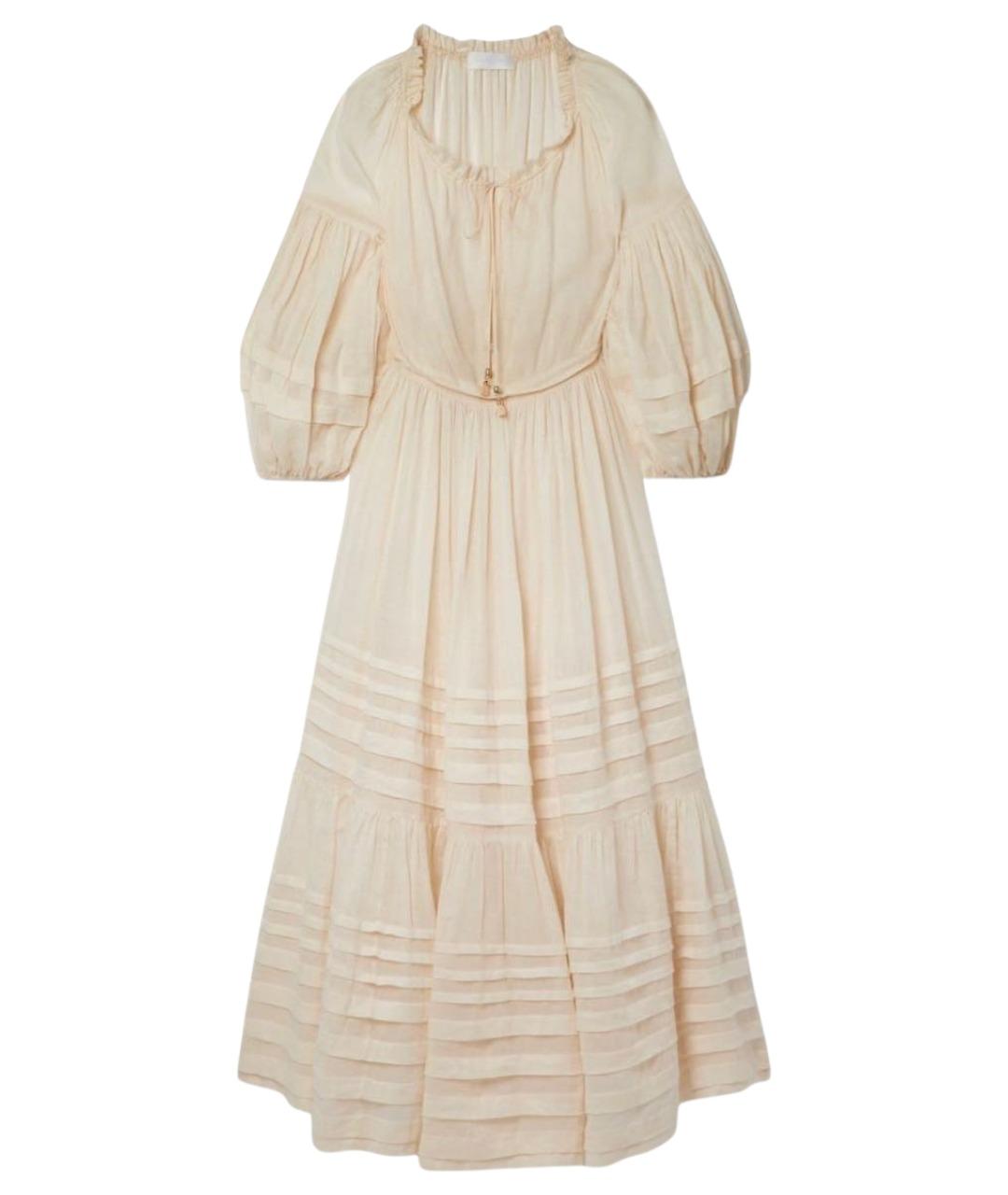 ZIMMERMANN Бежевое льняное повседневное платье, фото 1