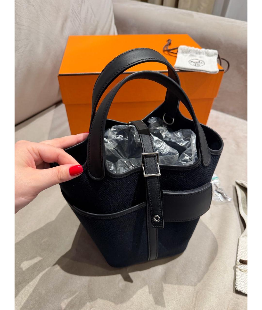 HERMES Черная сумка с короткими ручками, фото 4