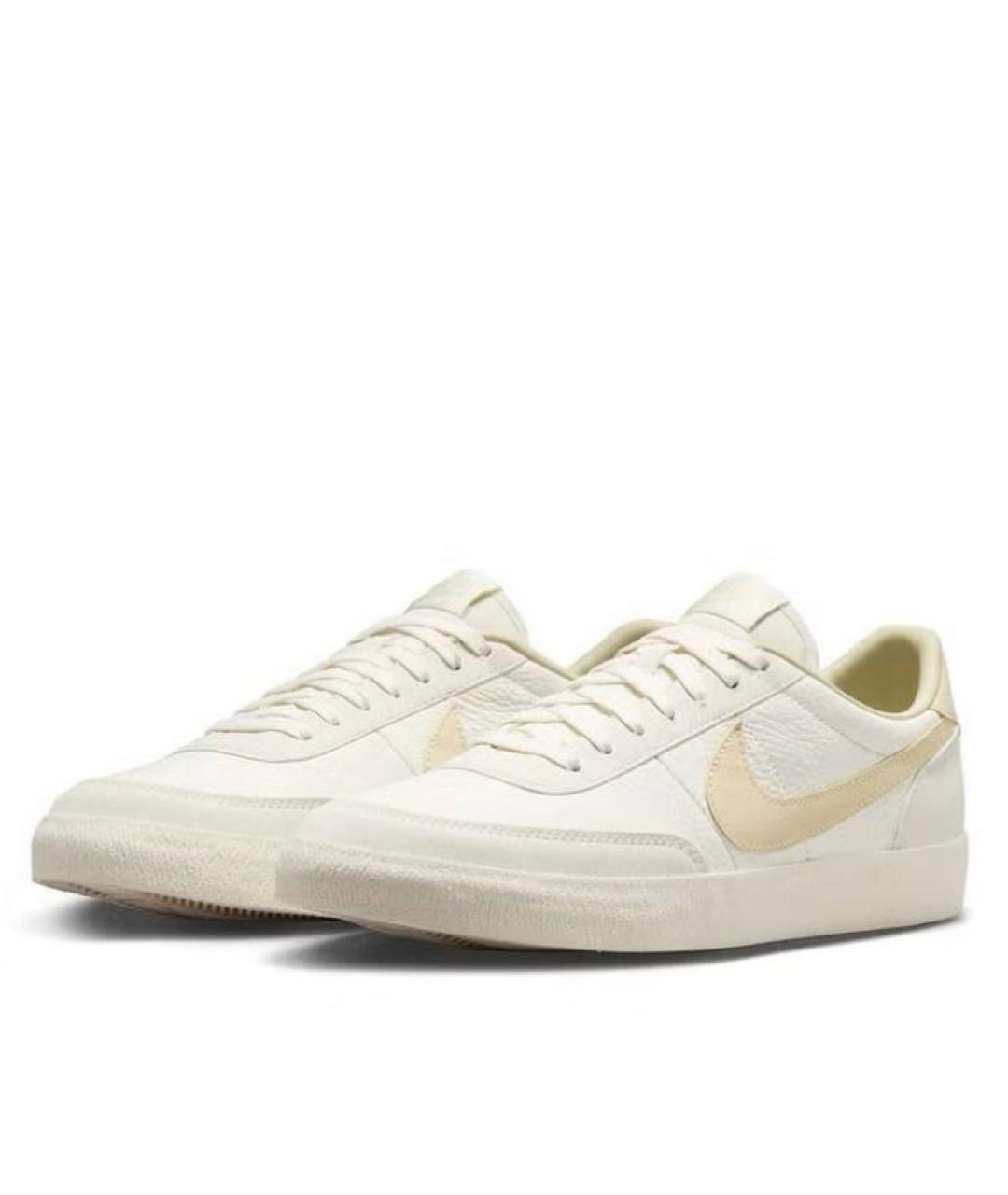 NIKE Бежевые кожаные кроссовки, фото 2