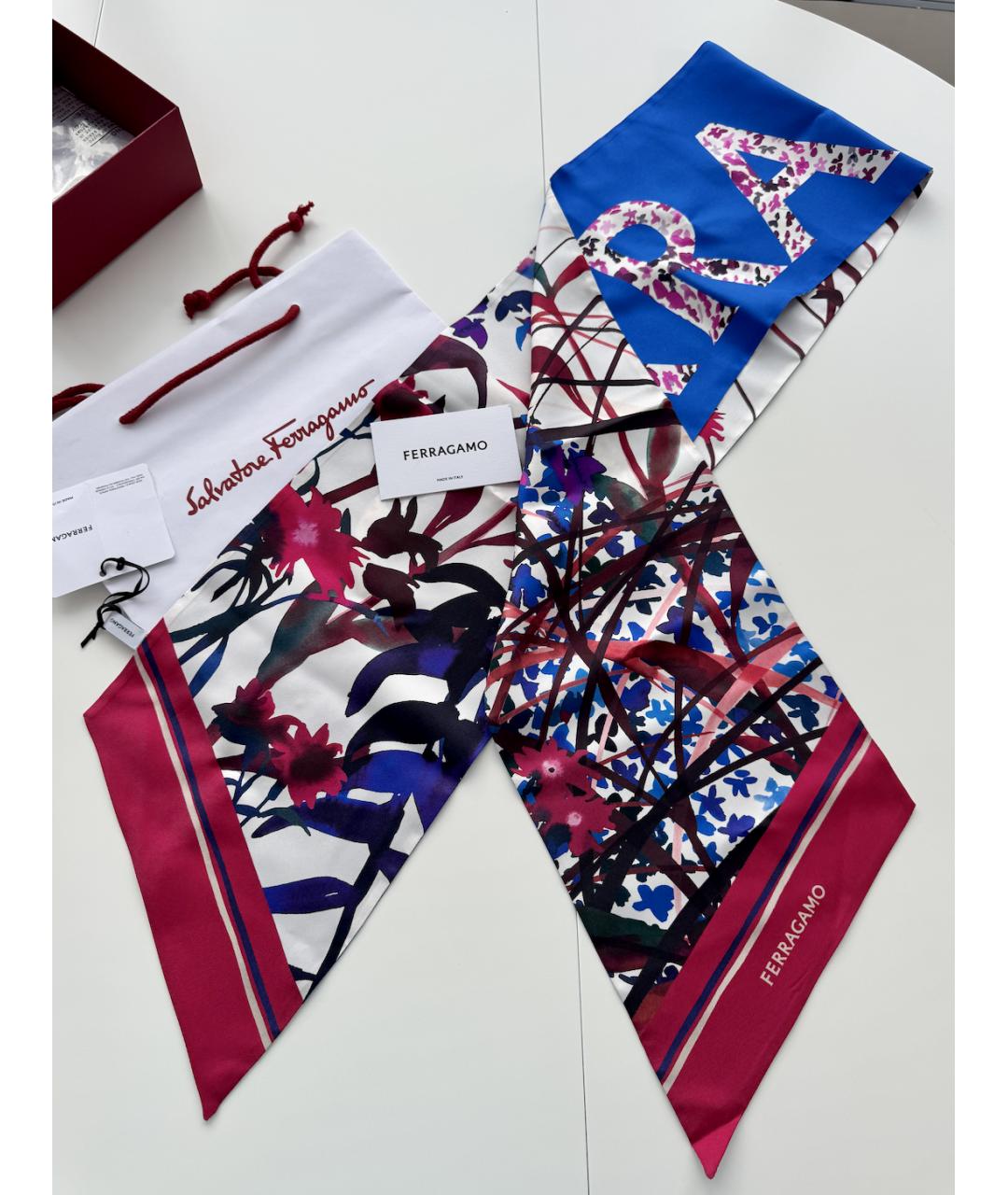 FERRAGAMO Мульти шелковый платок, фото 8