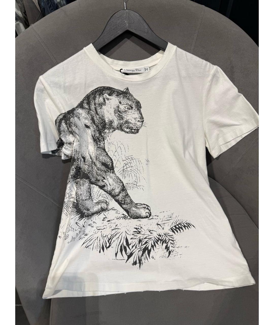 CHRISTIAN DIOR Белая хлопковая футболка, фото 5
