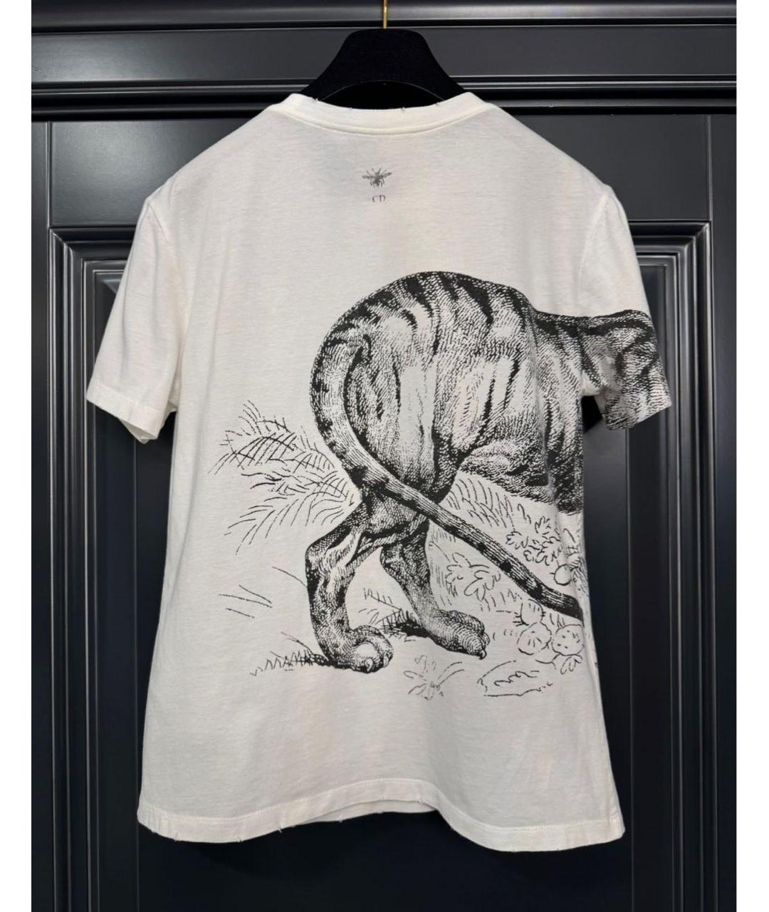 CHRISTIAN DIOR Белая хлопковая футболка, фото 2