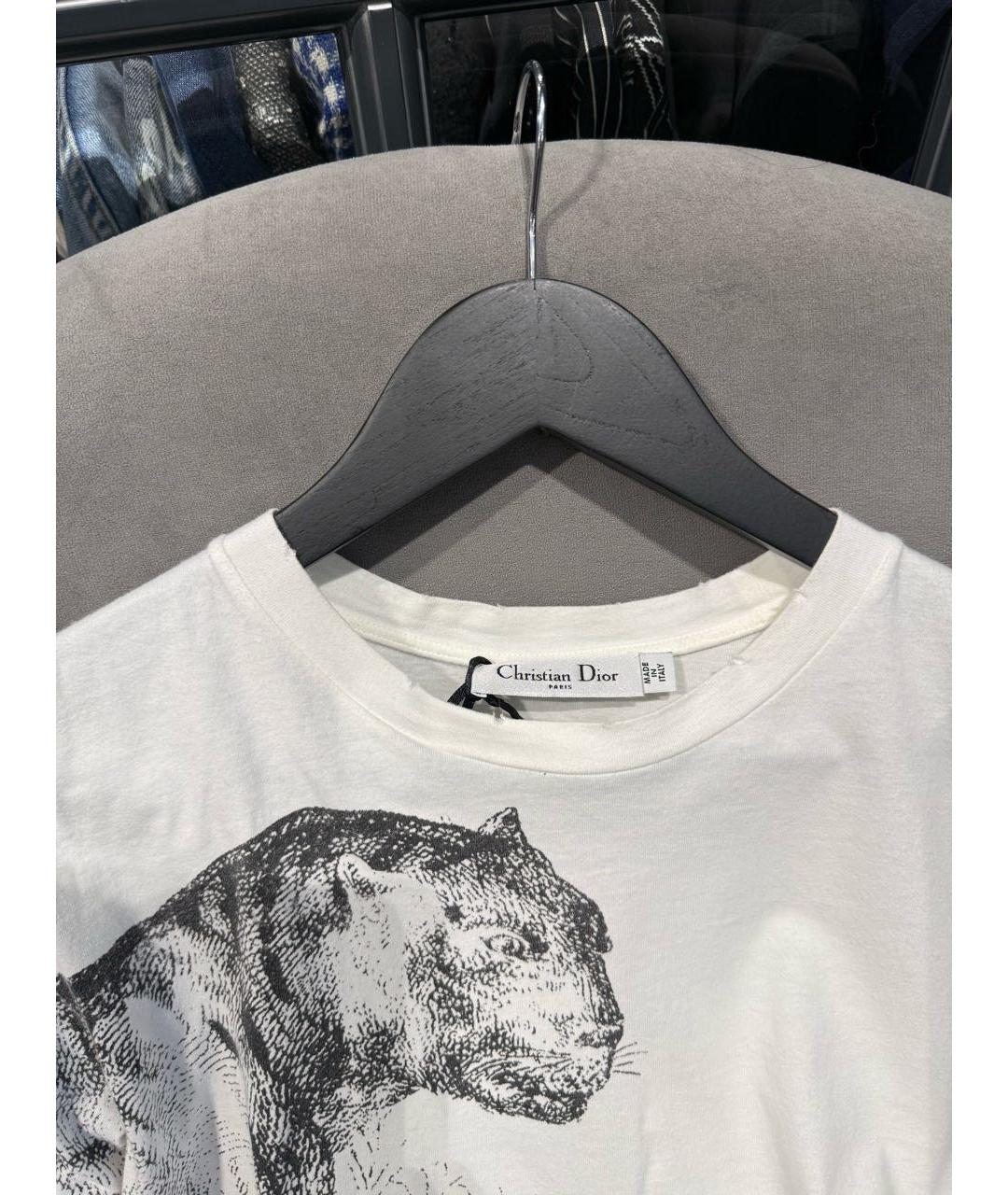 CHRISTIAN DIOR Белая хлопковая футболка, фото 3
