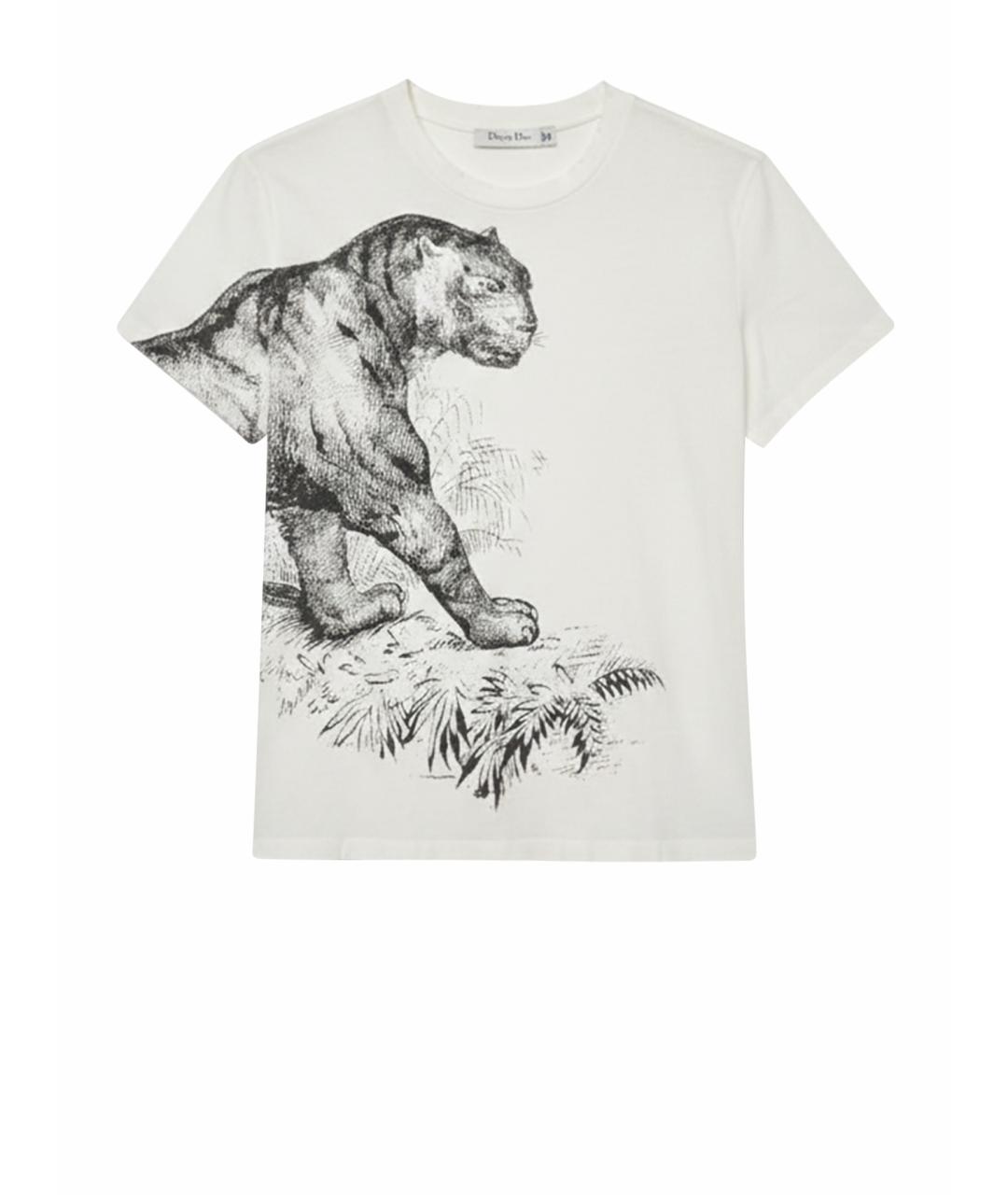 CHRISTIAN DIOR Белая хлопковая футболка, фото 1