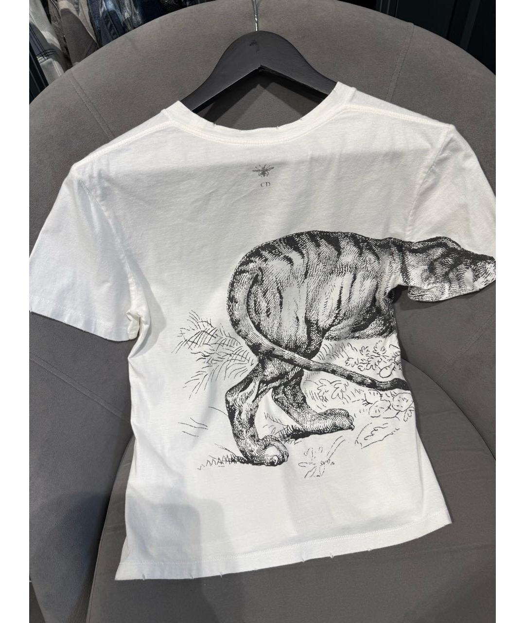 CHRISTIAN DIOR Белая хлопковая футболка, фото 6