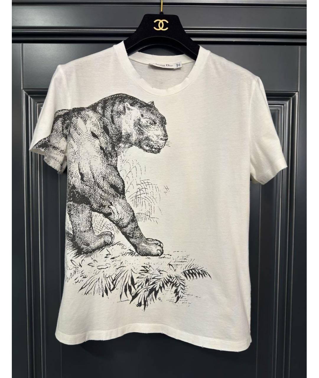 CHRISTIAN DIOR Белая хлопковая футболка, фото 8