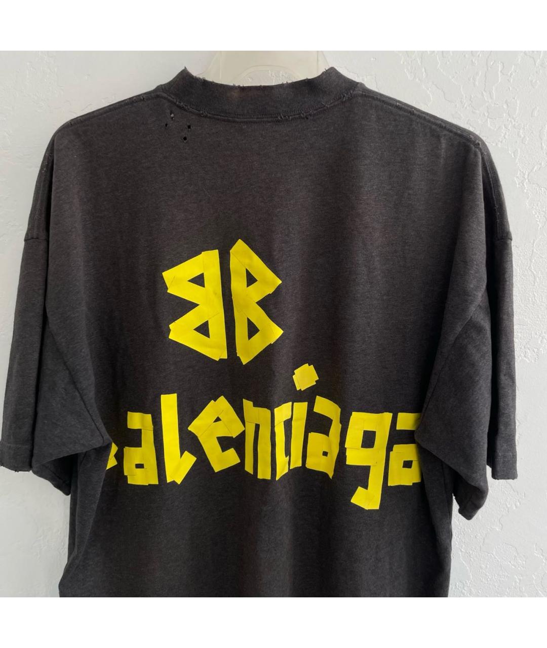 BALENCIAGA Черная хлопковая футболка, фото 4