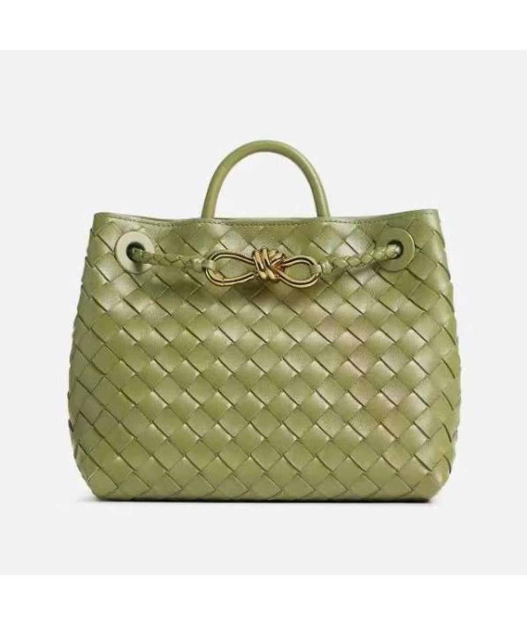 BOTTEGA VENETA Хаки кожаная сумка тоут, фото 3