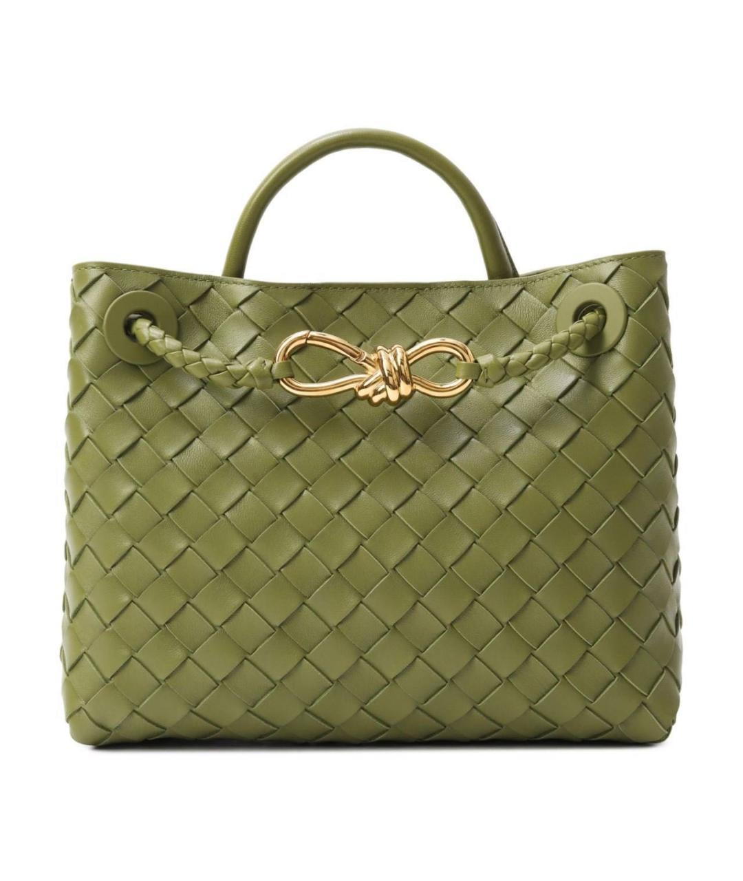 BOTTEGA VENETA Хаки кожаная сумка тоут, фото 6