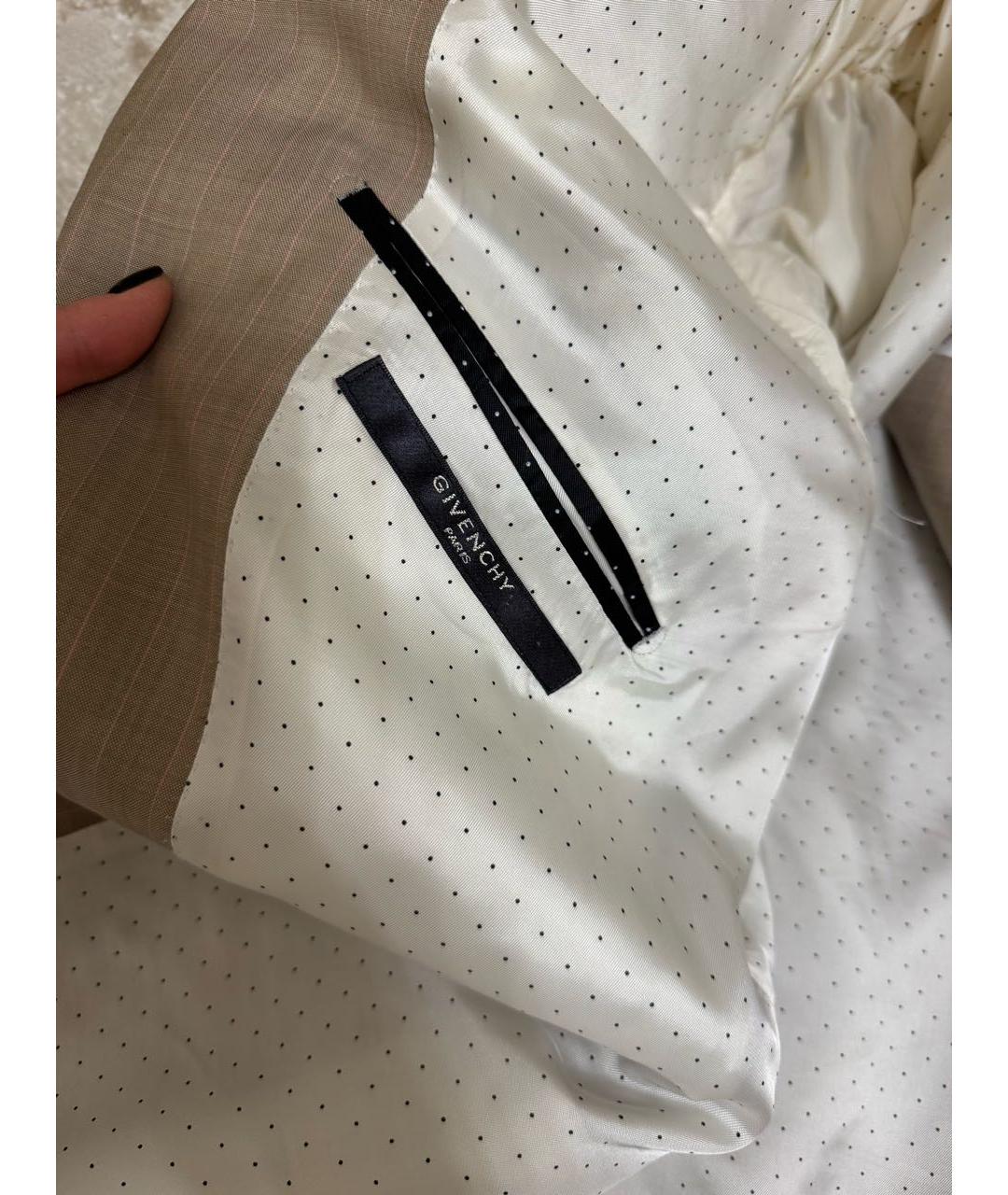 GIVENCHY Бежевый шерстяной пиджак, фото 8