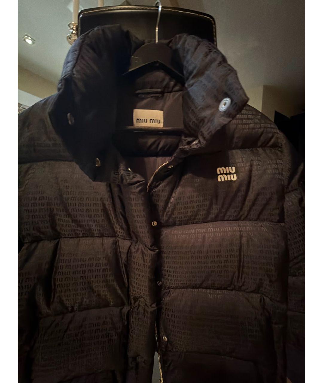 MIU MIU Черный полиамидовый пуховик, фото 4