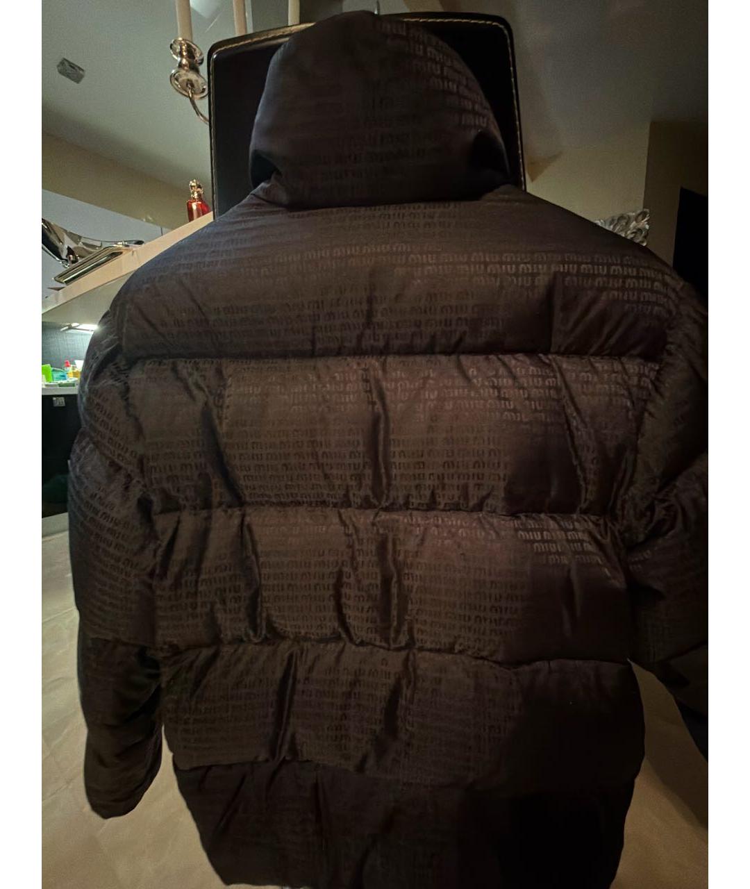 MIU MIU Черный полиамидовый пуховик, фото 3