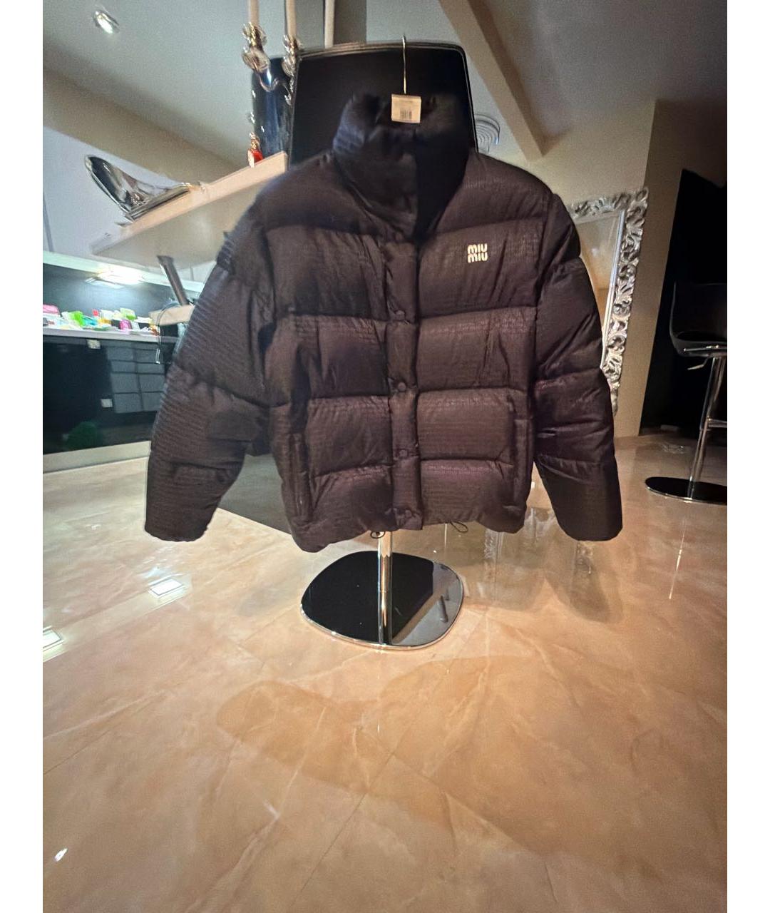 MIU MIU Черный полиамидовый пуховик, фото 5