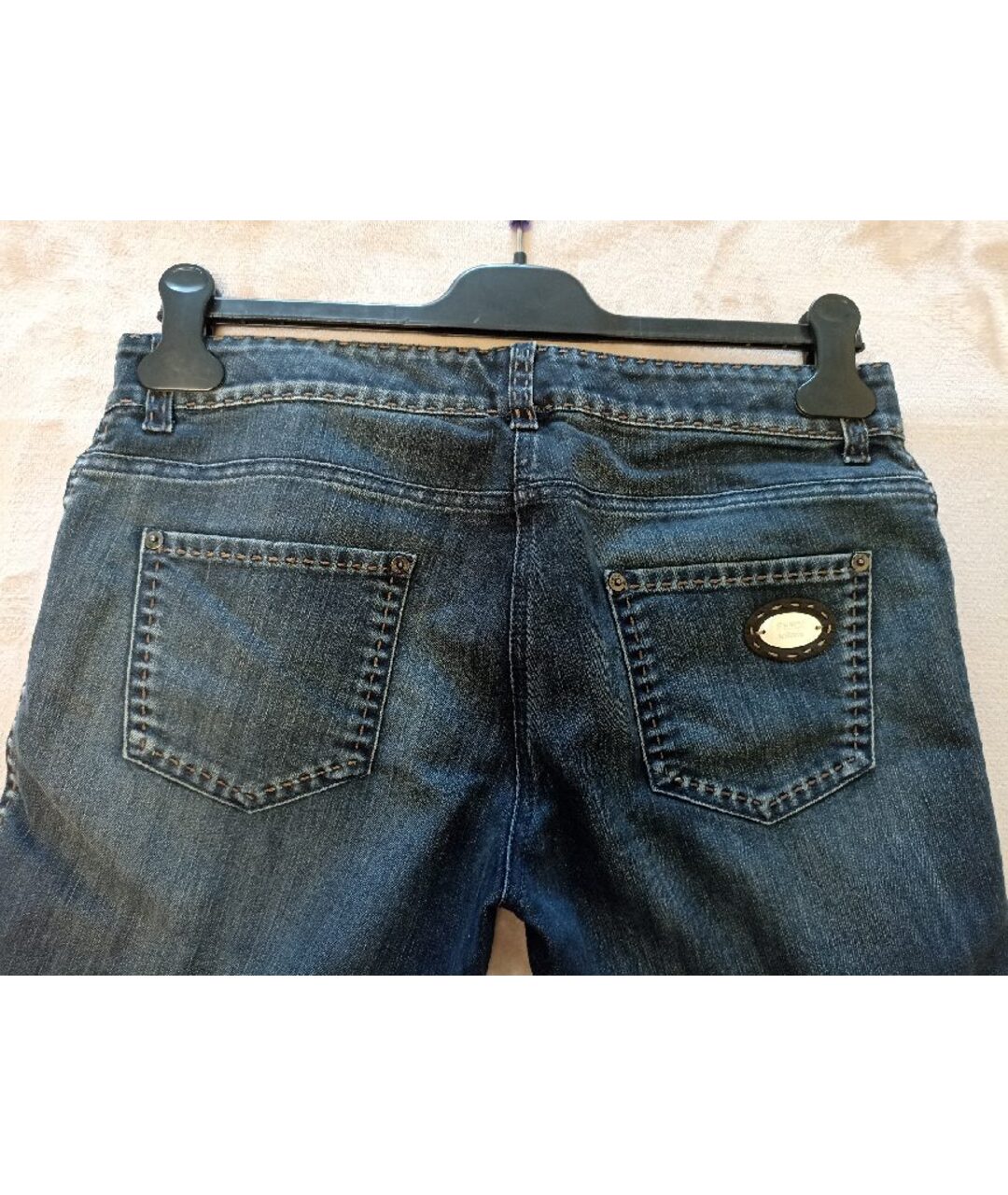 FENDI Синие хлопко-эластановые прямые джинсы, фото 6