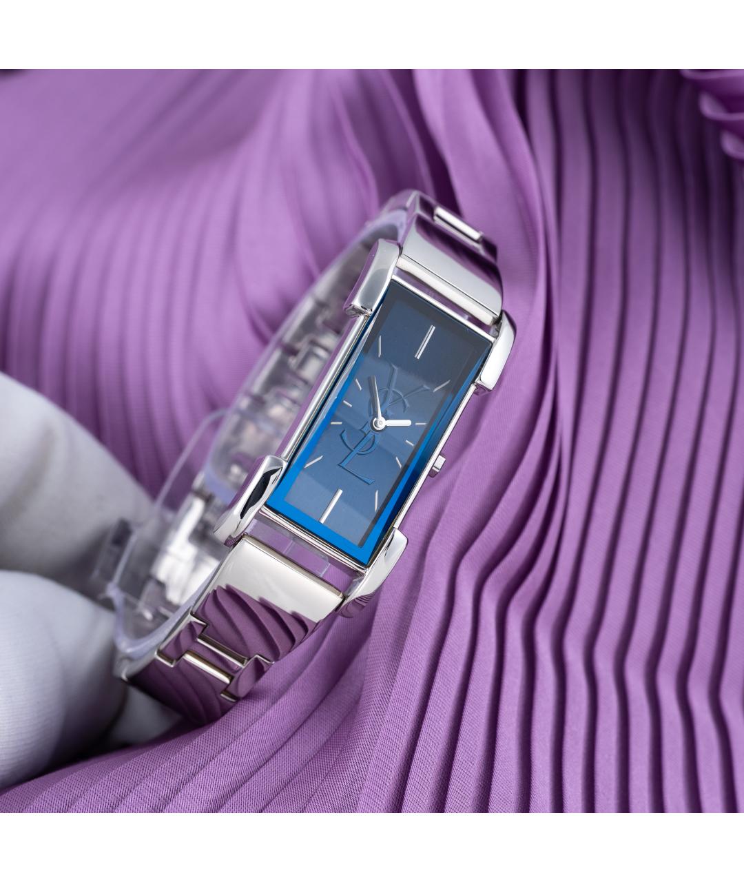 SAINT LAURENT Синие металлические часы, фото 9