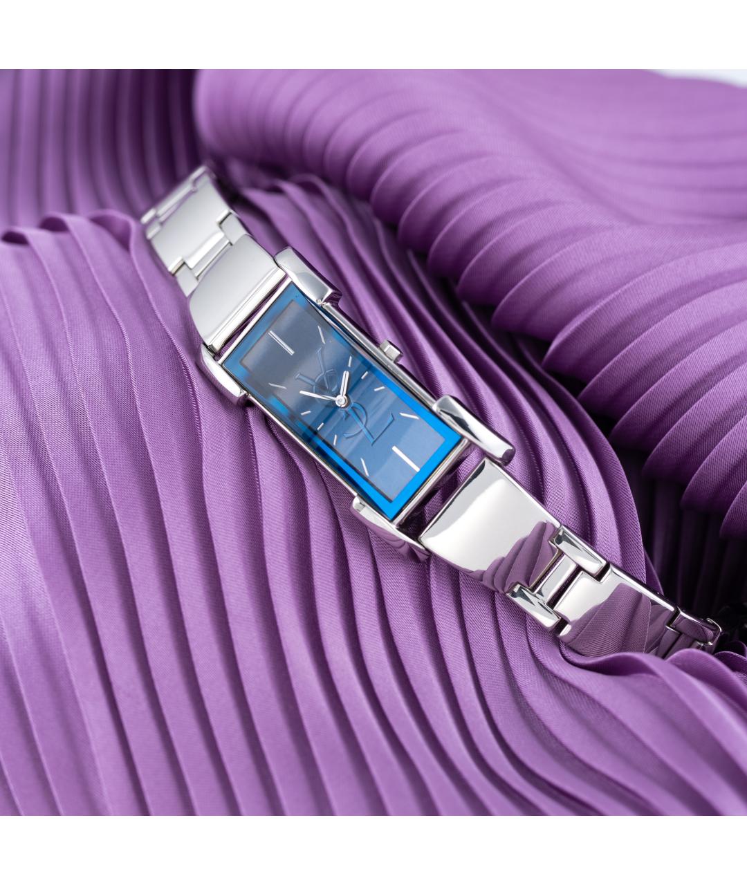 SAINT LAURENT Синие металлические часы, фото 2