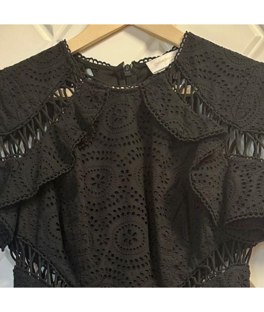 ZIMMERMANN Черное хлопковое коктейльное платье, фото 2