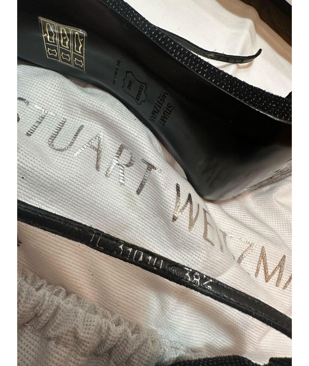 STUART WEITZMAN Черные текстильные босоножки, фото 6