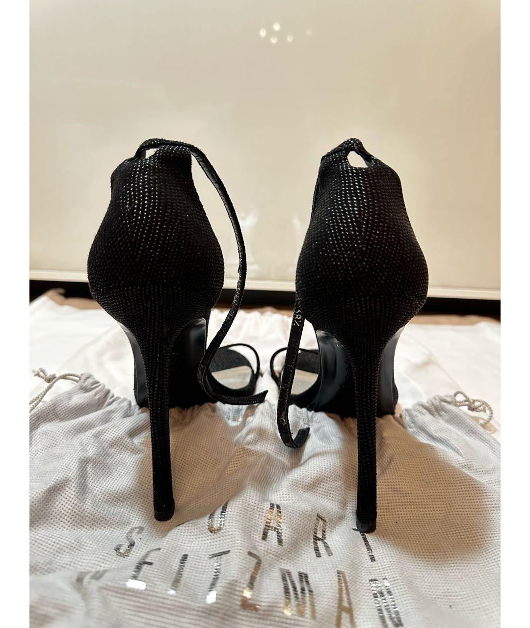 STUART WEITZMAN Черные текстильные босоножки, фото 5