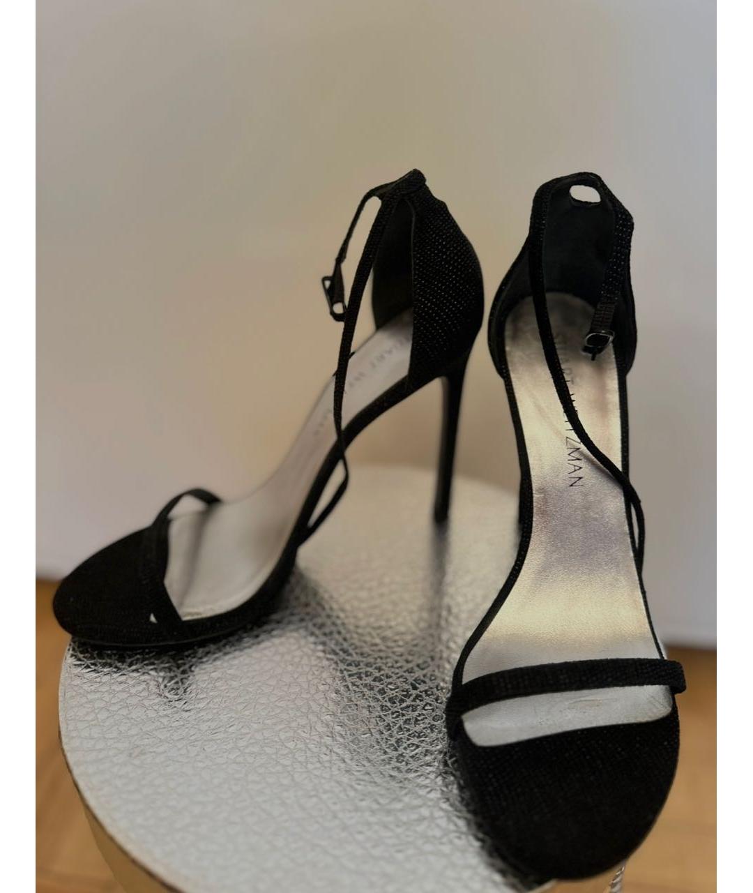 STUART WEITZMAN Черные текстильные босоножки, фото 2