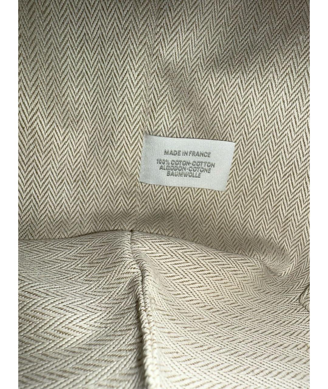 HERMES Бежевая хлопковая сумка с короткими ручками, фото 7