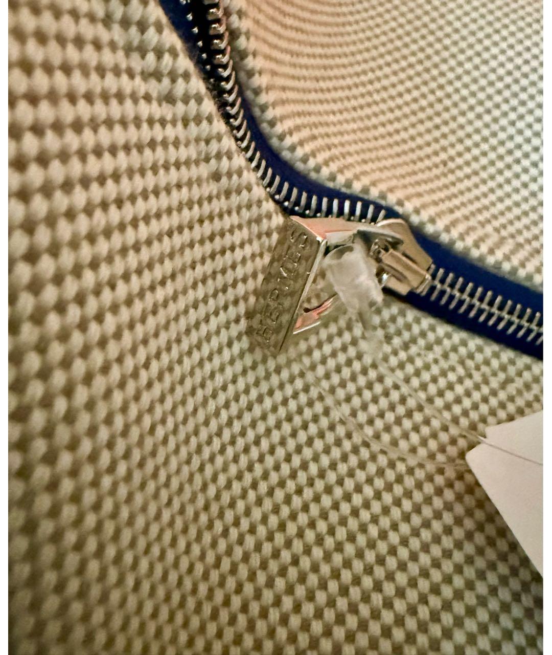 HERMES Бежевая хлопковая сумка с короткими ручками, фото 5