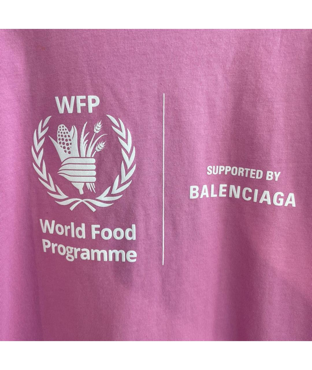 BALENCIAGA Розовая хлопковая футболка, фото 4