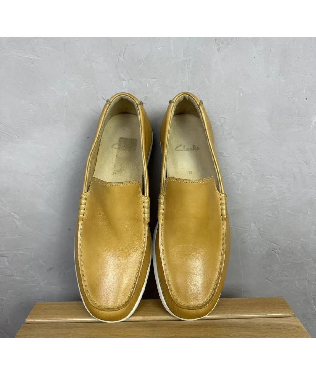 CLARKS Горчичные кожаные лоферы, фото 6
