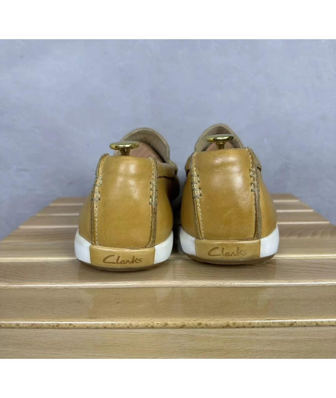 CLARKS Горчичные кожаные лоферы, фото 5