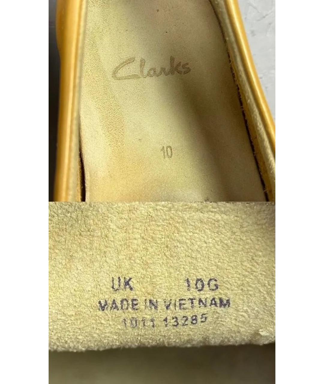 CLARKS Горчичные кожаные лоферы, фото 8