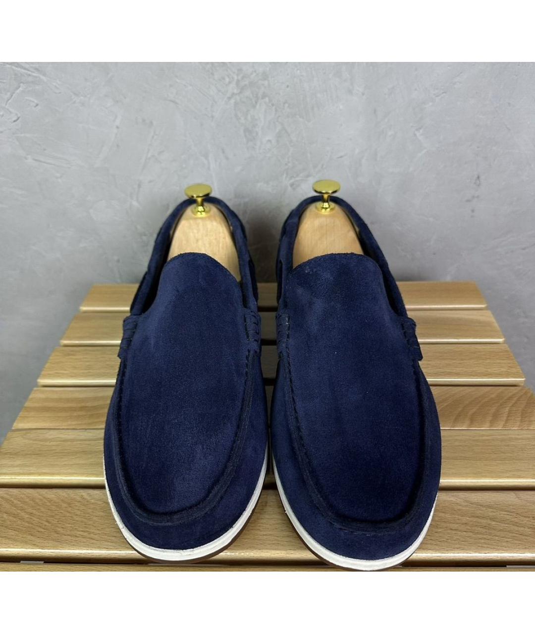 CLARKS Темно-синие замшевые лоферы, фото 6