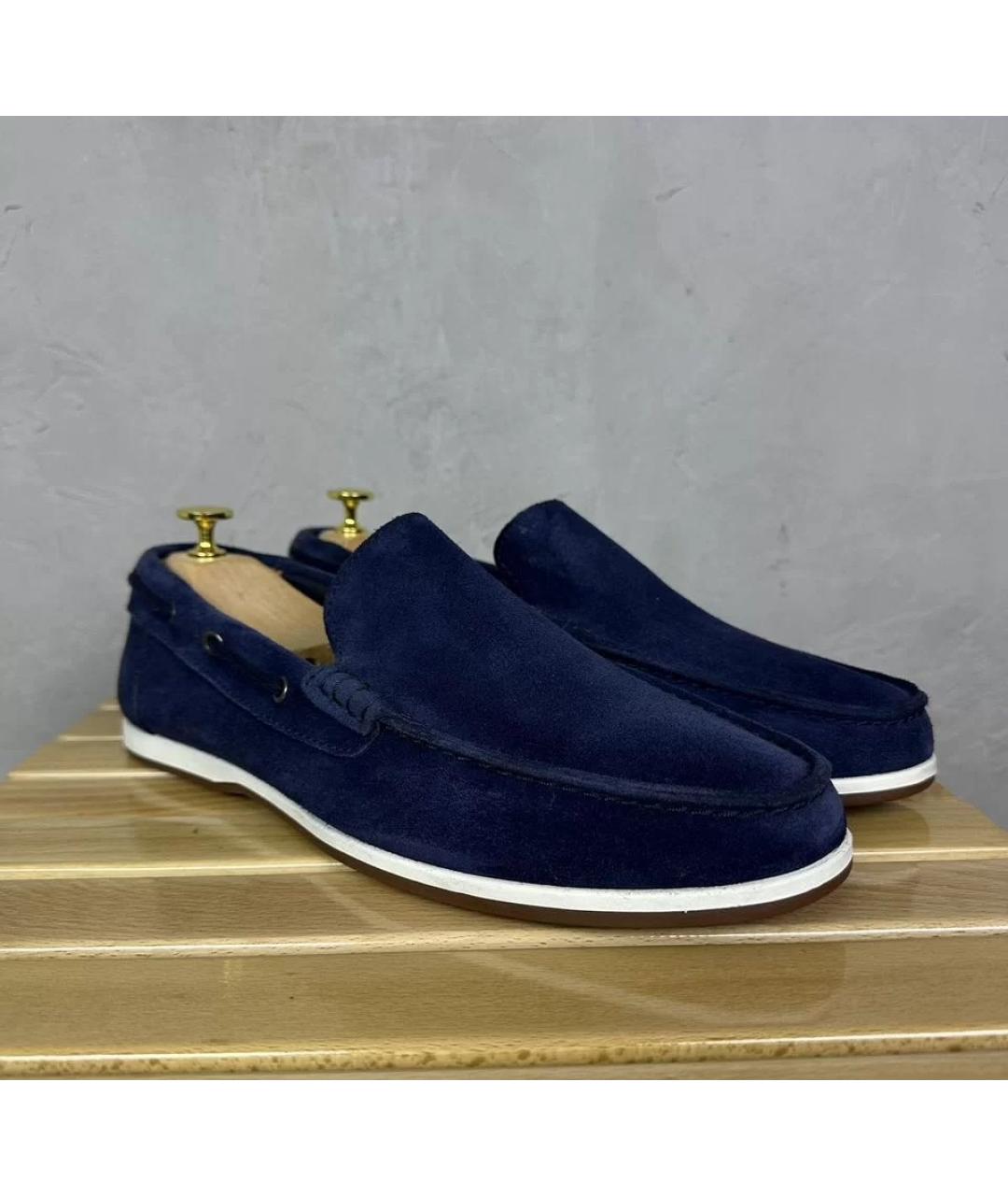 CLARKS Темно-синие замшевые лоферы, фото 2