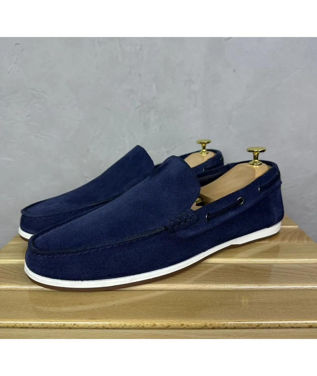 CLARKS Темно-синие замшевые лоферы, фото 3