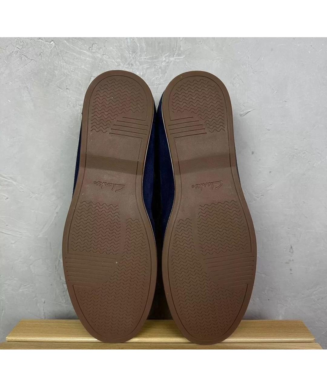 CLARKS Темно-синие замшевые лоферы, фото 8