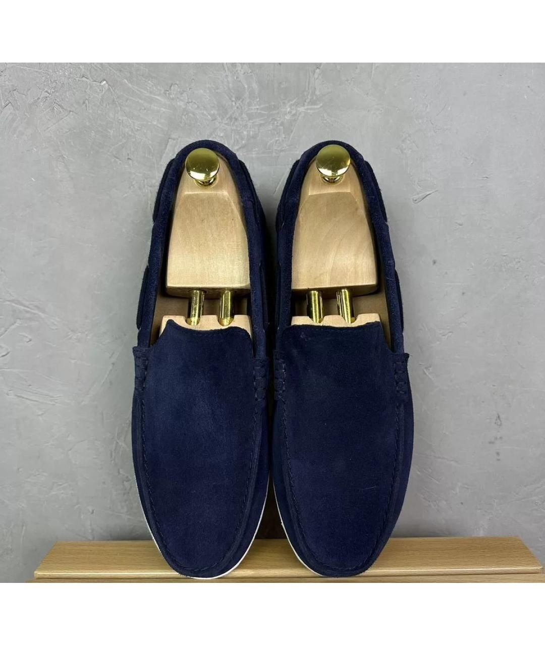 CLARKS Темно-синие замшевые лоферы, фото 7